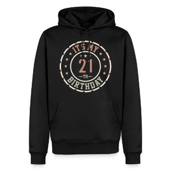 C'est Mon 21e Anniversaire Cadeau 21 Ans - Sweat à capuche Premium bio Homme - noir - Devant - Nico (187cm)