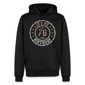 Es ist mein 76. Geburtstagsgeschenk 76 Jahre - Männer Premium Bio Hoodie - Schwarz - Vorne - Nico (187cm)