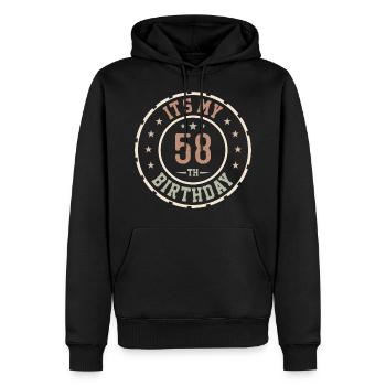 C'est Mon 58e Anniversaire Cadeau 58 Ans - Sweat à capuche Premium bio Homme - noir - Devant - Nico (187cm)