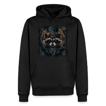 Cool Steampunk Raton laveur - Sweat à capuche Premium bio Homme - noir - Devant - Nico (187cm)