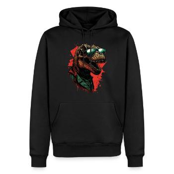Dinosaure T-Rex cool - Sweat à capuche Premium bio Homme - noir - Devant - Nico (187cm)