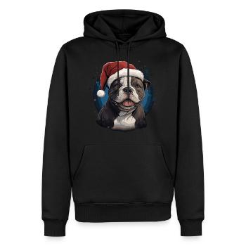 Noël de l’American Bull Terrier - Sweat à capuche Premium bio Homme - noir - Devant - Nico (187cm)