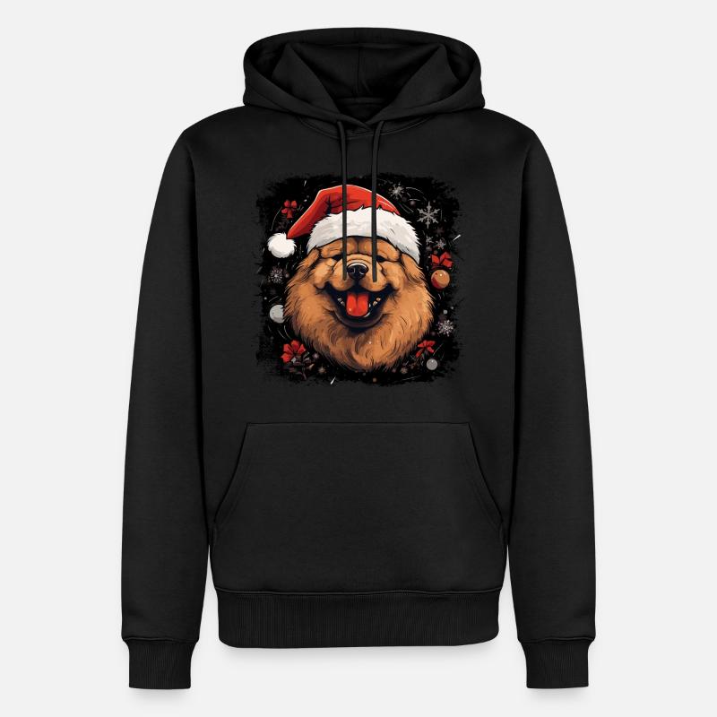 Père Noël Chow Chow - Sweat à capuche Premium bio Homme - noir