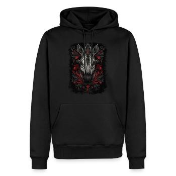 Zebra - Männer Premium Bio Hoodie - Schwarz - Vorne - Nico (187cm)
