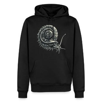Crinchy Schnecke - Männer Premium Bio Hoodie - Schwarz - Vorne - Nico (187cm)