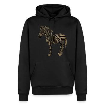 Zèbre Steampunk - Sweat à capuche Premium bio Homme - noir - Devant - Nico (187cm)
