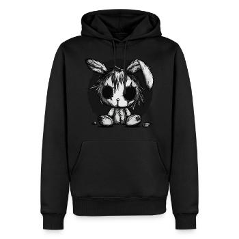 Mignon lapin effrayant - Sweat à capuche Premium bio Homme - noir - Devant - Nico (187cm)