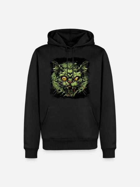 Zombie Cat - Men’s Premium Organic Hoodie - black