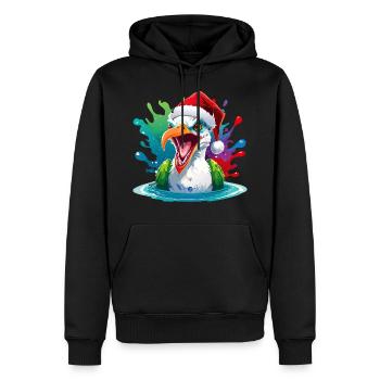 14 Zombie Möwe Meer Weihnachtsmann Farbtropfen - Männer Premium Bio Hoodie - Schwarz - Vorne - Nico (187cm)