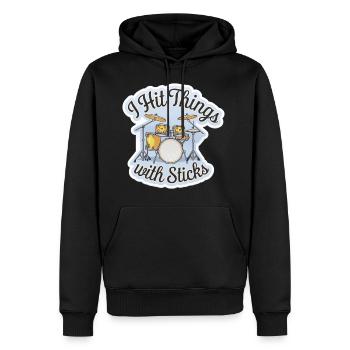 I Hit Things With Sticks 16 - Männer Premium Bio Hoodie - Schwarz - Vorne - Nico (187cm)