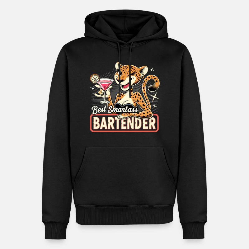 Barkeeperin Barfrau Leopardin Leopard Geschenk - Männer Premium Bio Hoodie - Schwarz