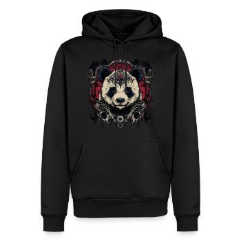 Pandabär - Männer Premium Bio Hoodie - Schwarz - Vorne - Nico (187cm)