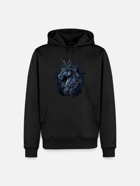 Einhorn Fantasy - Männer Premium Bio Hoodie - Schwarz