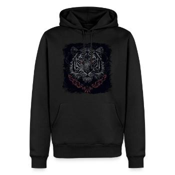 Tigre - Sweat à capuche Premium bio Homme - noir - Devant - Nico (187cm)
