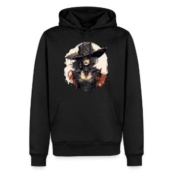 Emo Cowboy Steampunk Girl - Men’s Premium Organic Hoodie - black - Front - Nico (187cm)