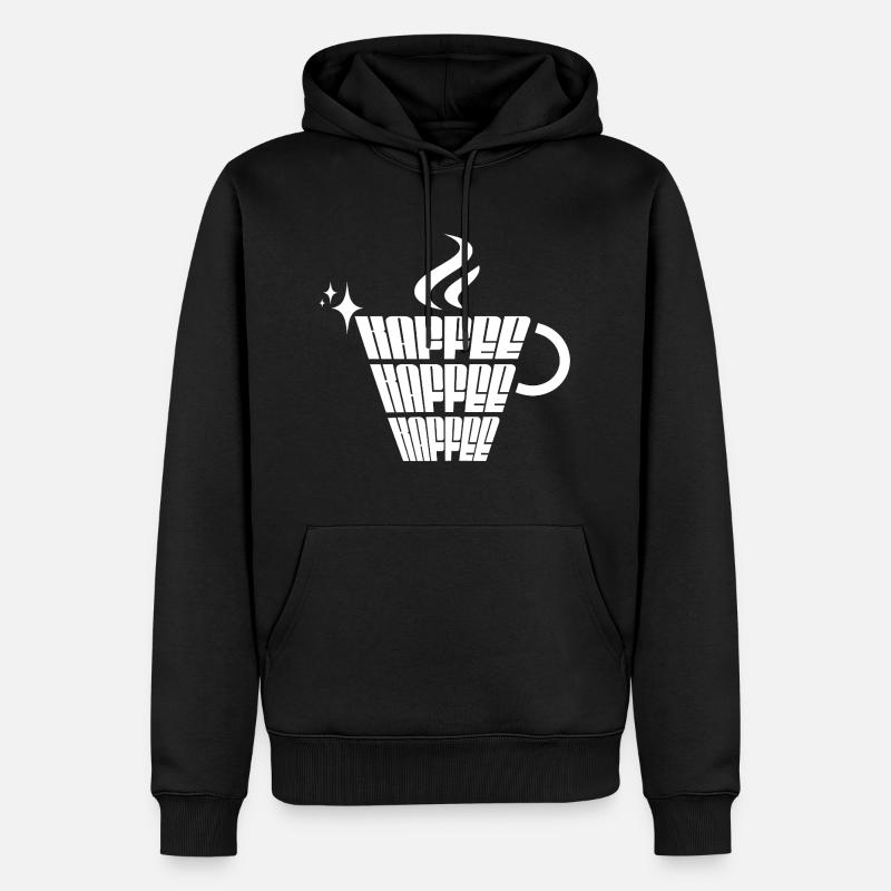 Café Café Café - Sweat à capuche Premium bio Homme - noir