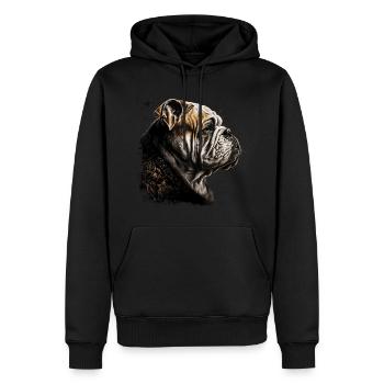 Art du bouledogue anglais - Sweat à capuche Premium bio Homme - noir - Devant - Nico (187cm)