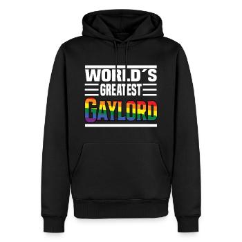 Le plus grand gaylord du monde - Sweat à capuche Premium bio Homme - noir - Devant - Nico (187cm)