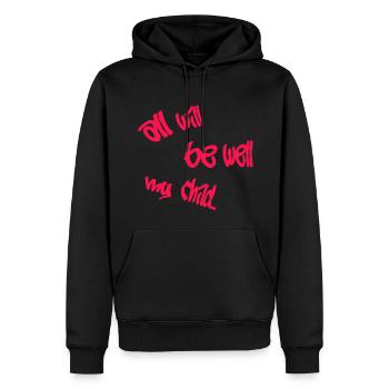 Everything will be fine, my child. The future is pink - Men’s Premium Organic Hoodie - black - Front - Nico (187cm)