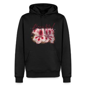 Beautiful Aura Flowers - Men’s Premium Organic Hoodie - black - Front - Nico (187cm)