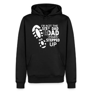 Dad Saying Dad That Stepped Up - Men’s Premium Organic Hoodie - black - Front - Nico (187cm)