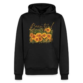 Beautiful Amaterasu Flowers - Men’s Premium Organic Hoodie - black - Front - Nico (187cm)