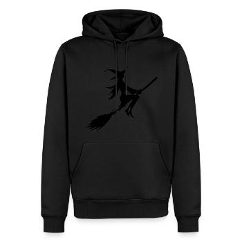 Sorcière sur un balai Sorcière avec un balai - Sweat à capuche Premium bio Homme - noir - Devant - Nico (187cm)