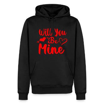 Will You Be Mine - Männer Premium Bio Hoodie - Schwarz - Vorne - Nico (187cm)