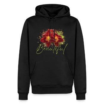 Beautiful Euphrosyne Flowers - Men’s Premium Organic Hoodie - black - Front - Nico (187cm)