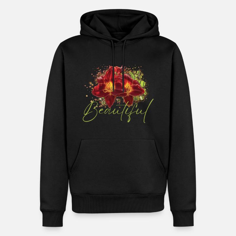 Schöne Euphrosyne-Blüten - Männer Premium Bio Hoodie - Schwarz