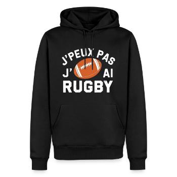 J'peux pas j'ai Rugby - T-shirt Sportif - Sweat à capuche Premium bio Homme - noir - Devant - Nico (187cm)