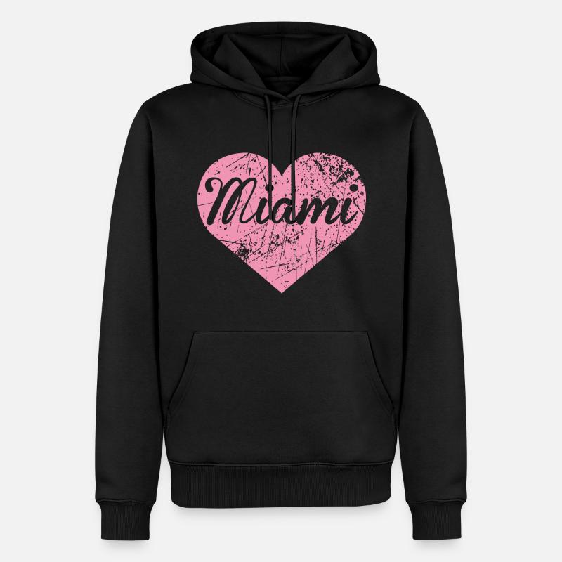 Cœur de Miami - Sweat à capuche Premium bio Homme - noir