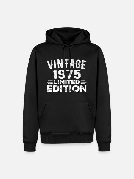 Baujahr 1975 Geburtsjahr Geburtstag 1975 vintage - Herre Premium økologisk hoodie - sort