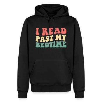 Ich lese nach meiner Schlafenszeit III - Männer Premium Bio Hoodie - Schwarz - Vorne - Nico (187cm)
