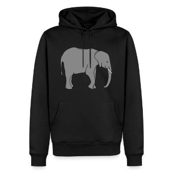 Éléphant Éléphant Maman Papa - Sweat à capuche Premium bio Homme - noir - Devant - Nico (187cm)