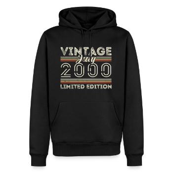 Juli 2000 Juli Geburtstagsgeschenk Juli 2000 - Männer Premium Bio Hoodie - Schwarz - Vorne - Nico (187cm)