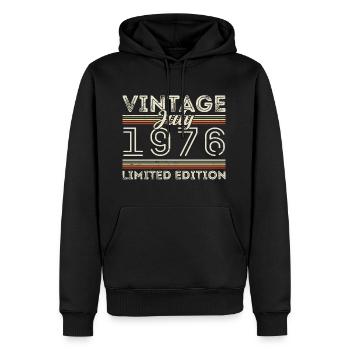 Juli 1976 Juli Geburtstagsgeschenk Juli 1976 - Männer Premium Bio Hoodie - Schwarz - Vorne - Nico (187cm)