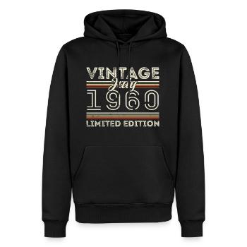 Juli 1960 Juli Geburtstagsgeschenk Juli 1960 - Männer Premium Bio Hoodie - Schwarz - Vorne - Nico (187cm)