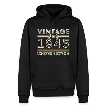 Juli 1945 Juli Geburtstagsgeschenk Juli 1945 - Männer Premium Bio Hoodie - Schwarz - Vorne - Nico (187cm)