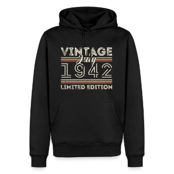 Juli 1942 Juli Geburtstagsgeschenk Juli 1942 - Männer Premium Bio Hoodie - Schwarz - Vorne - Nico (187cm)