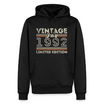 Juli 1992 Juli Geburtstagsgeschenk Juli 1992 - Männer Premium Bio Hoodie - Schwarz - Vorne - Nico (187cm)