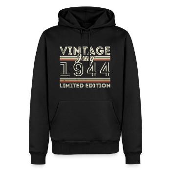 Juli 1944 Juli Geburtstagsgeschenk Juli 1944 - Männer Premium Bio Hoodie - Schwarz - Vorne - Nico (187cm)