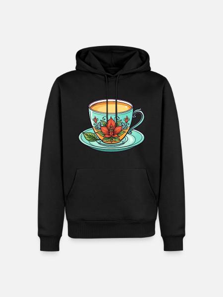 Teacup Neo Traditional - Men’s Premium Organic Hoodie - black