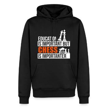 Chess is importanter - Männer Premium Bio Hoodie - Schwarz - Vorne - Nico (187cm)