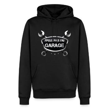 Je Peux Pas J'Ai Garage Mécanicien Automobile - Sweat à capuche Premium bio Homme - noir - Devant - Nico (187cm)