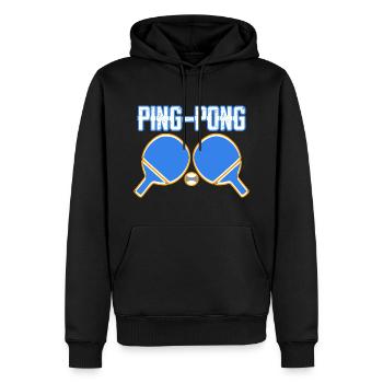 Ping Pong Sport Pongiste - Sweat à capuche Premium bio Homme - noir - Devant - Nico (187cm)