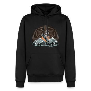 Menschliches Skelett beim Snowboarden - Männer Premium Bio Hoodie - Schwarz - Vorne - Nico (187cm)