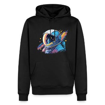 Astronaut lost in space - Splash Art Illustration - Männer Premium Bio Hoodie - Schwarz - Vorne - Nico (187cm)