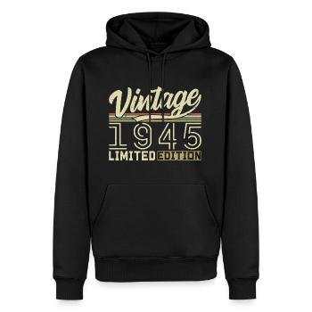 Legende seit 1945 Geboren 1945 Geburtstag 79 Jahre - Männer Premium Bio Hoodie - Schwarz - Vorne - Nico (187cm)