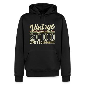 Legend since 2000 Born 2000 Birthday 24 years - Men’s Premium Organic Hoodie - black - Front - Nico (187cm)
